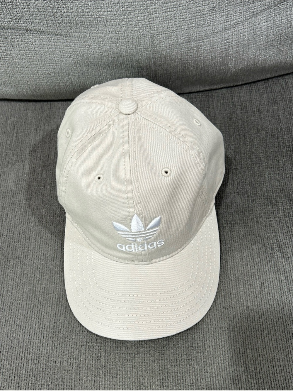Adidas Baseball Cap Hat Logo Women’s Adjustable Beige Khaki - Picture 2 of 9